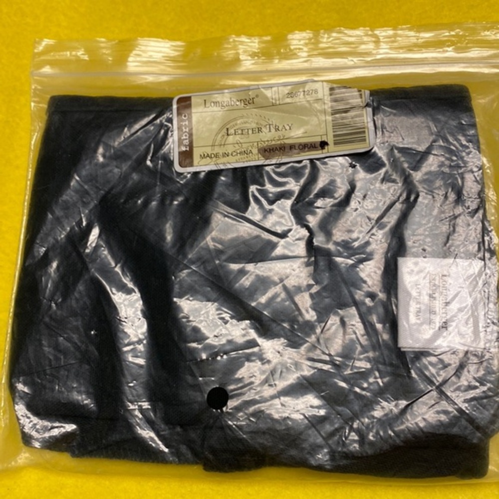 Longaberger Letter Tray fabric liner black
